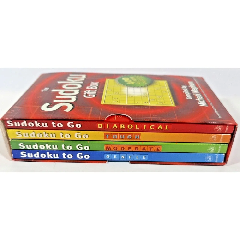 Michael Mepham The Sudoku Gift Box Set 4 Books 400 Puzzles Red Multi Logic Games